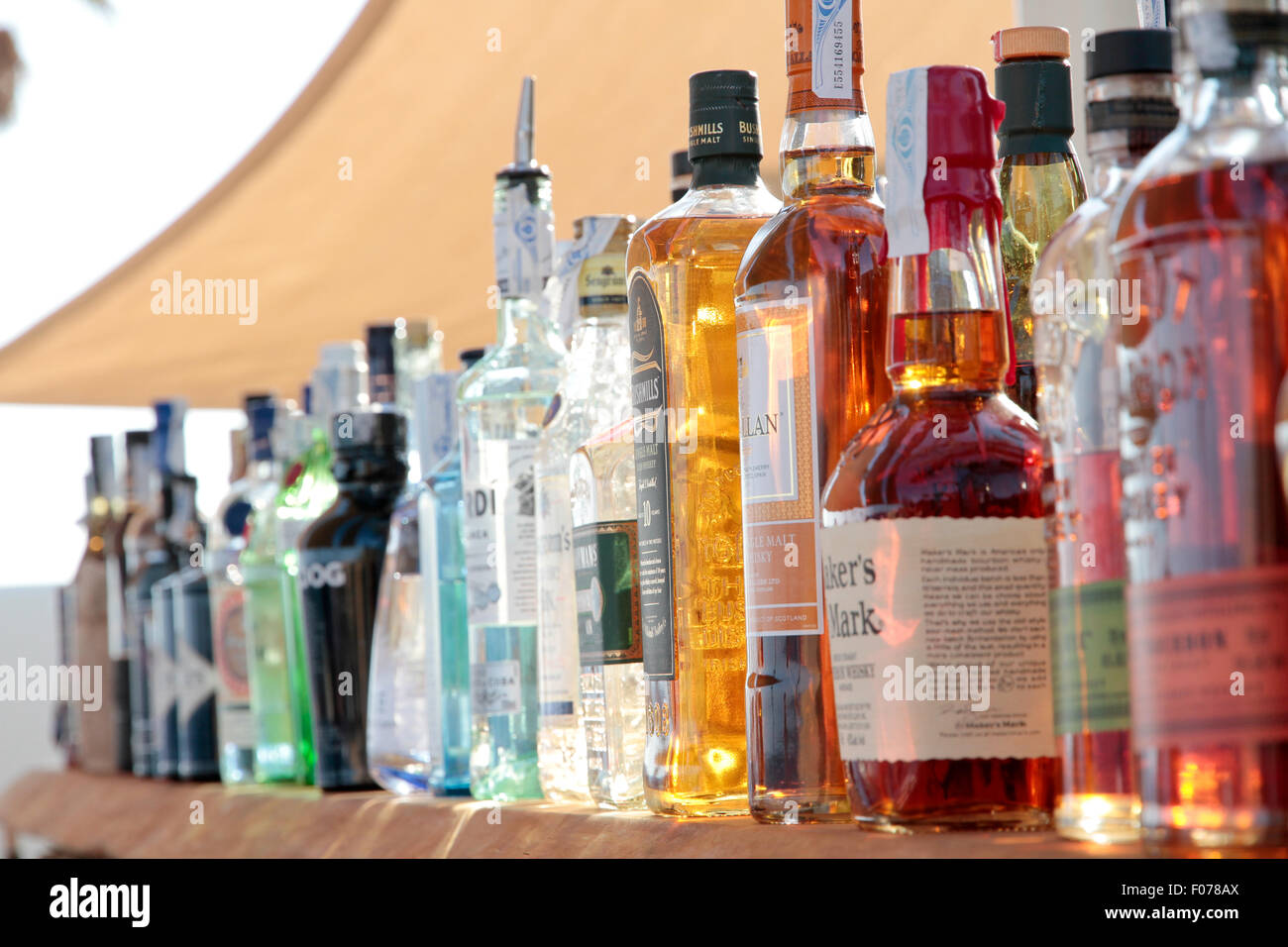 liqueurs bottles bar Alcohol spirit group Stock Photo Alamy