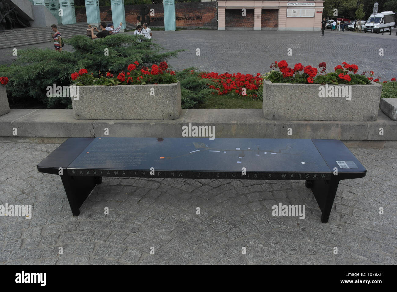Black marble table commemorating Frederic Chopin's 1830 concerts at the