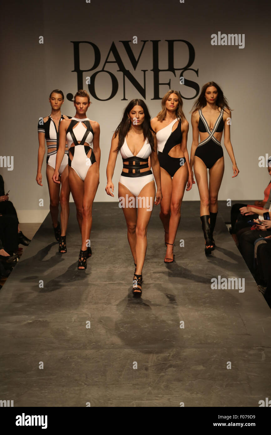 Models showcase designs by Jets during a rehearsal ahead of the David