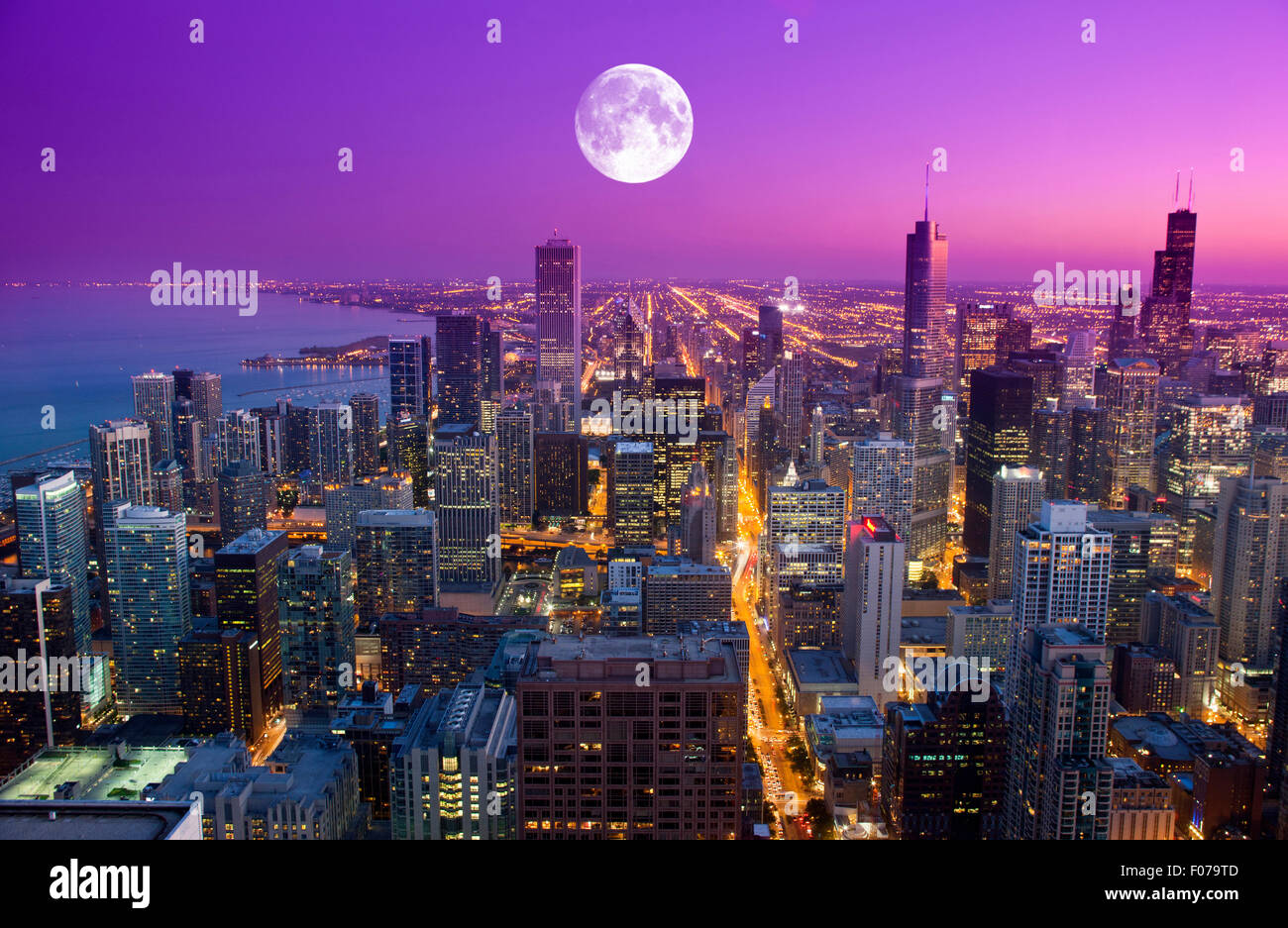 DOWNTOWN LOOP SKYLINE CHICAGO ILLINOIS USA Stock Photo Alamy
