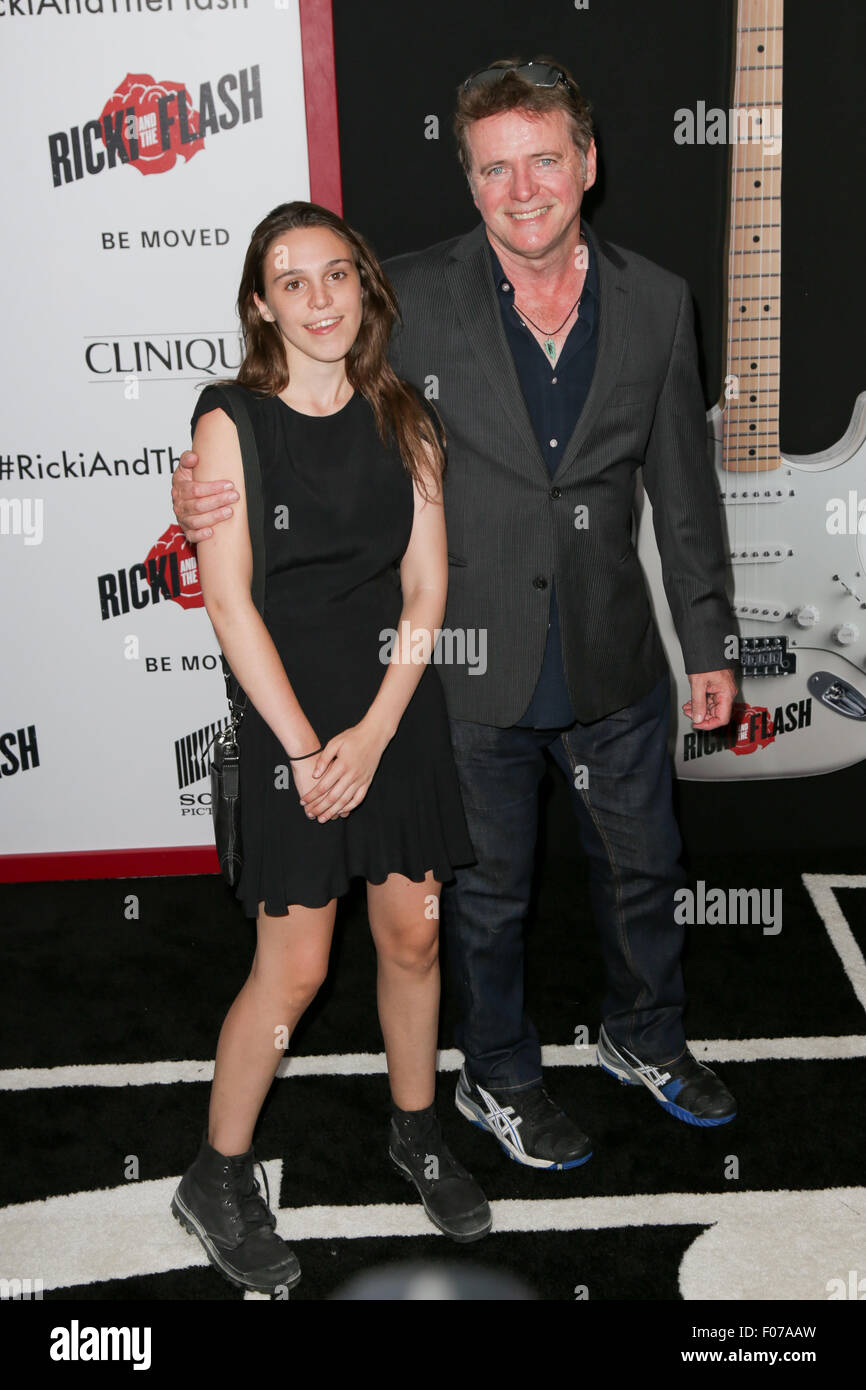 Aidan Quinn (R) and daughter Ava Quinnn attend the 'Ricki And The Flash' New York premiere at AMC Lincoln Square Theater. Stock Photo