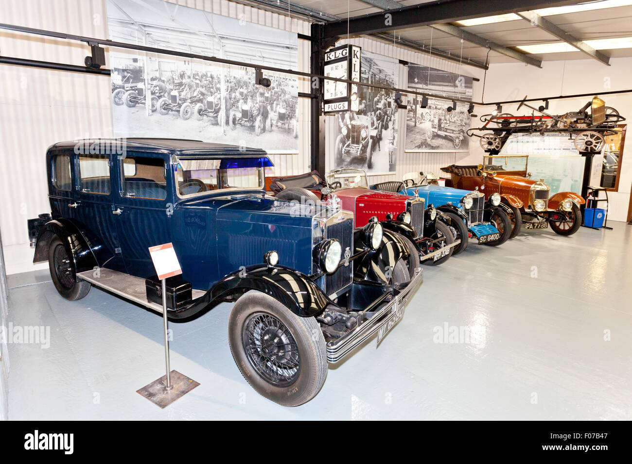 A selection of vintage Morris cars in the Haynes International Motor Museum, Sparkford, Somerset, England. Stock Photo