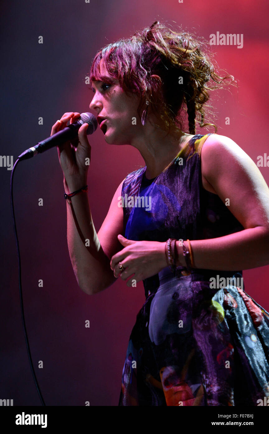 Zaz performs on 'A Summer's Tale Open Air Festival 2015' at Lüneburger Heide on August 7, 2015 in Luhmühlen. Stock Photo