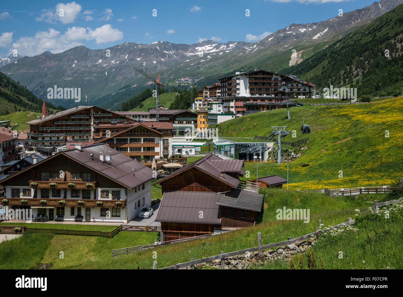 Images in and around the Tyrolean village of  Obergurgl The village of Obergurgl Stock Photo