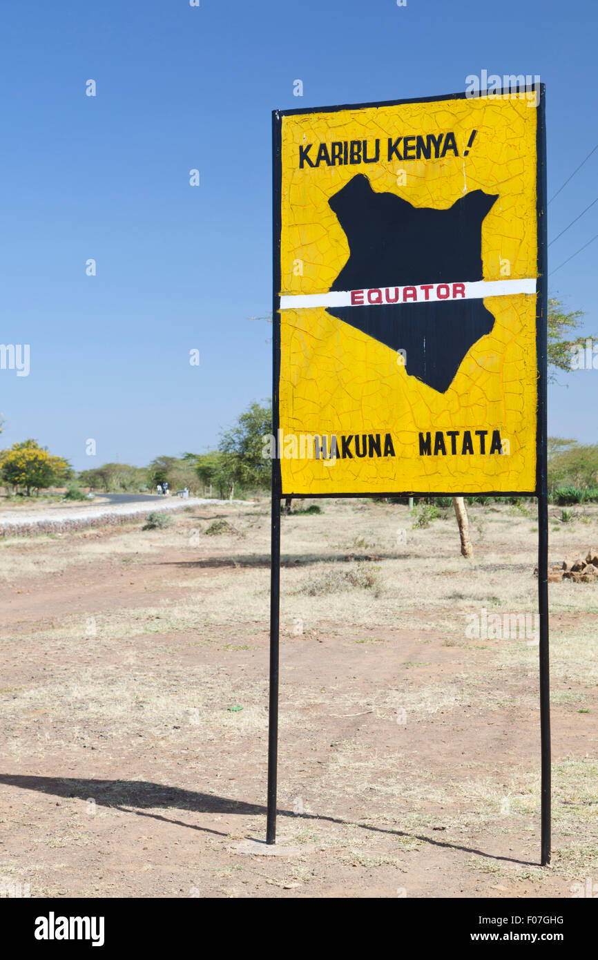 Famous signs when crossing the equator in Kenya Stock Photo Alamy