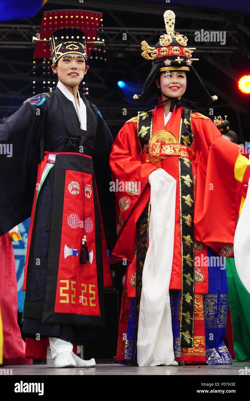 London,UK, 9th Aug 2015 The Korean Royal Wedding Dance of