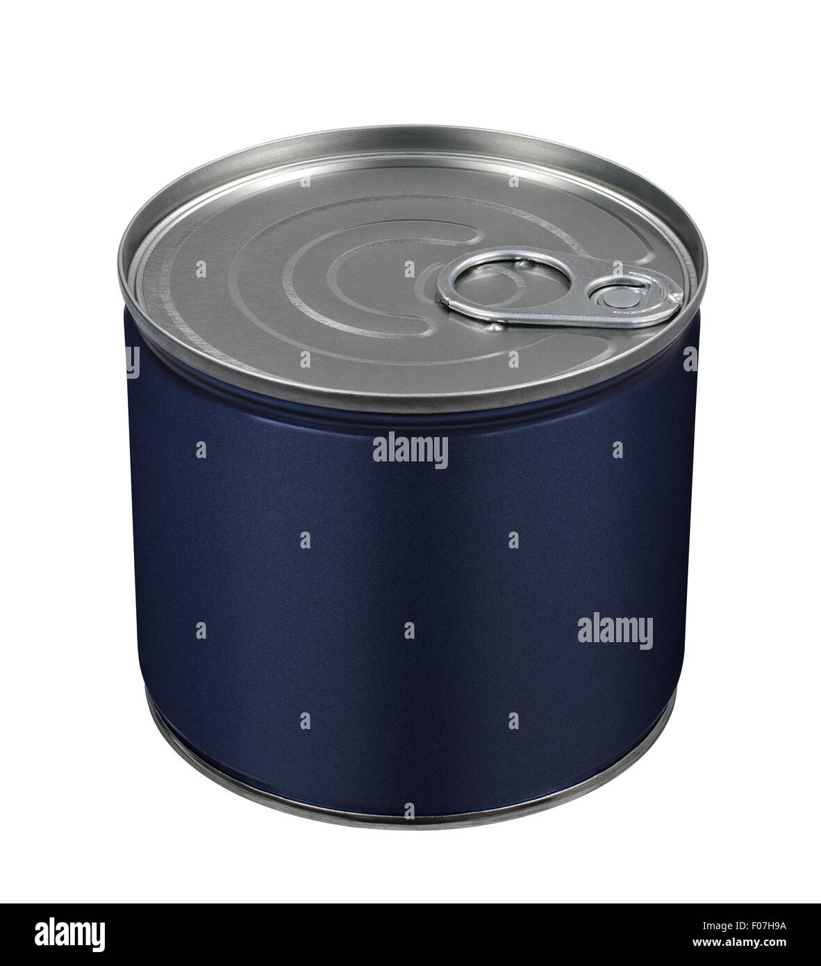 Tinned food tin can conserve preserve with open top Stock Photo