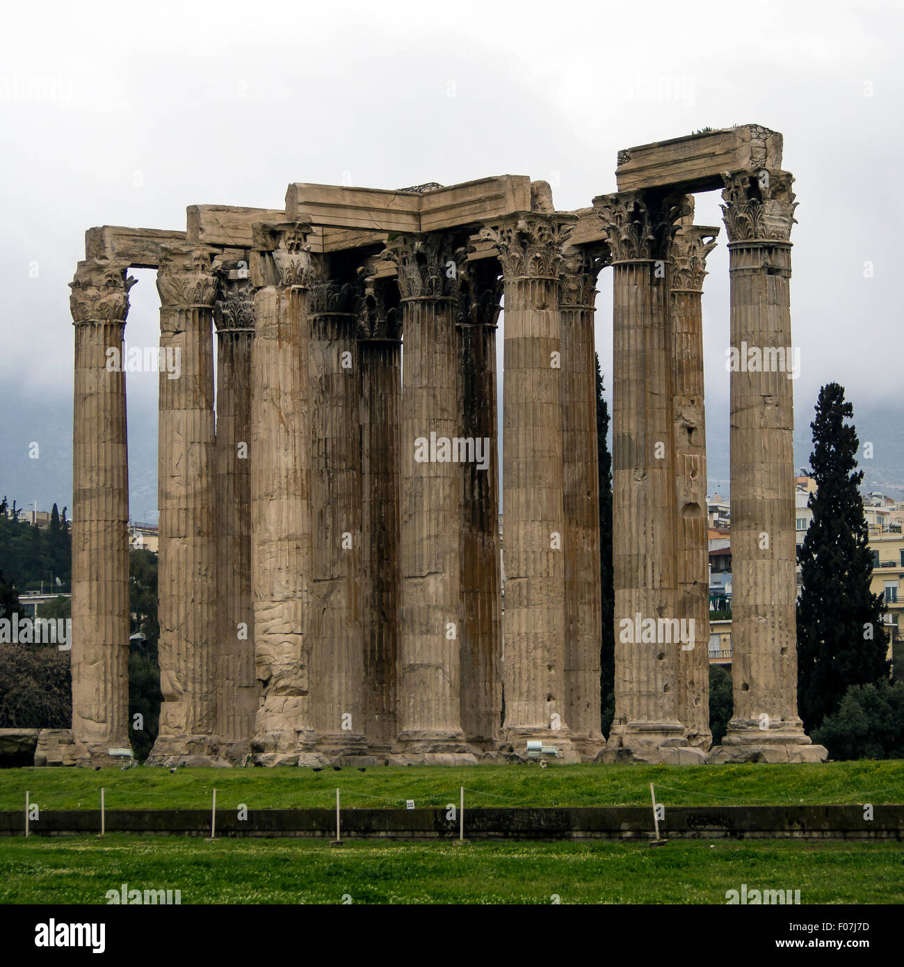 ATHENS, GREECE - MARCH 26, 2015:  Temple of Olympian Zeus in Athens Stock Photo