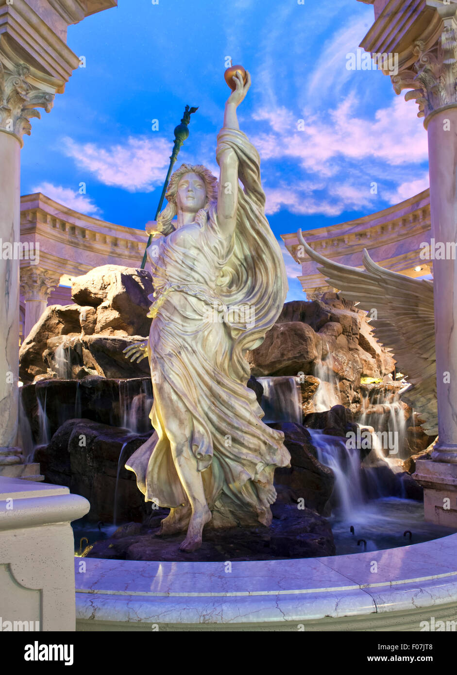 Marble sculpture fountain inside Caesars Palace Las Vegas Nevada Stock Photo