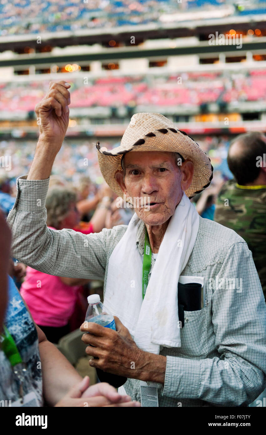 Concert goer and country music fan at LP Field during the CMA Music festival in Nashville Tennessee Stock Photo