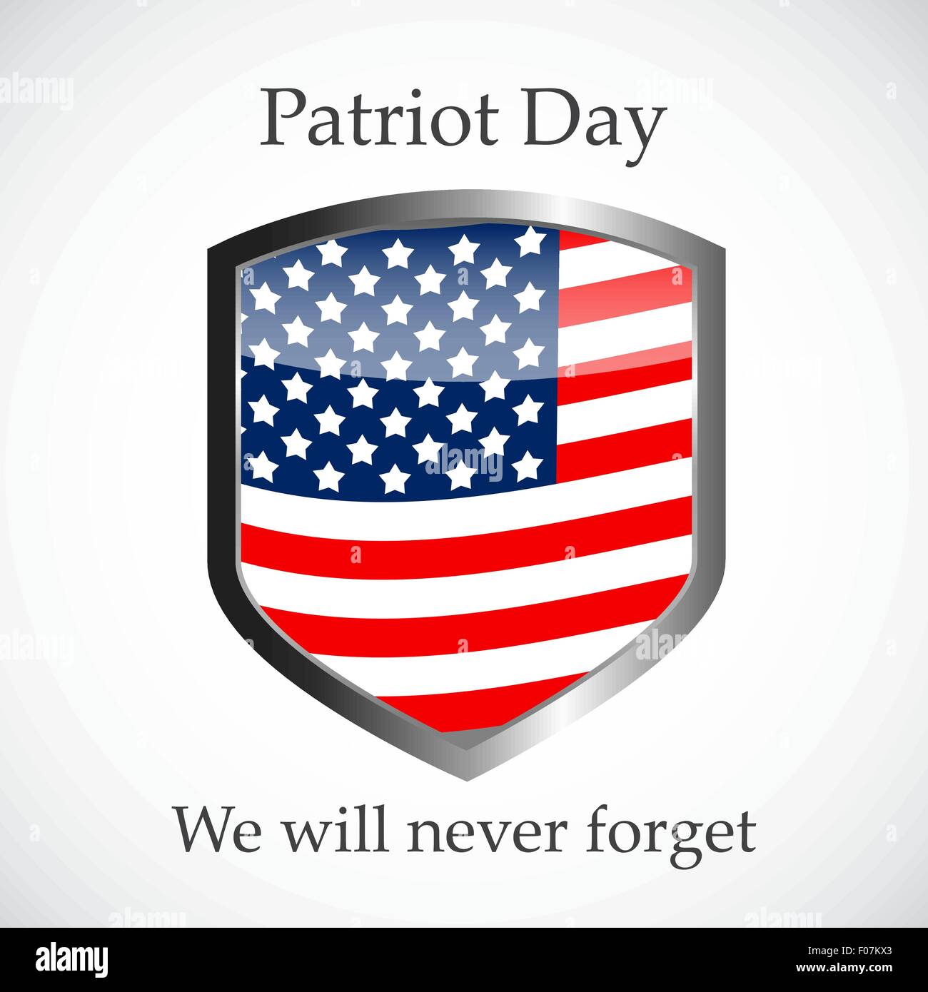 Patriot Day the 11/9 Label, We Will Never Forget  Vector Illustr Stock Vector