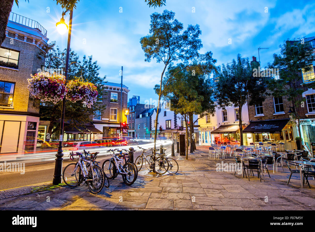 Battersea Square At Night London UK Stock Photo Alamy