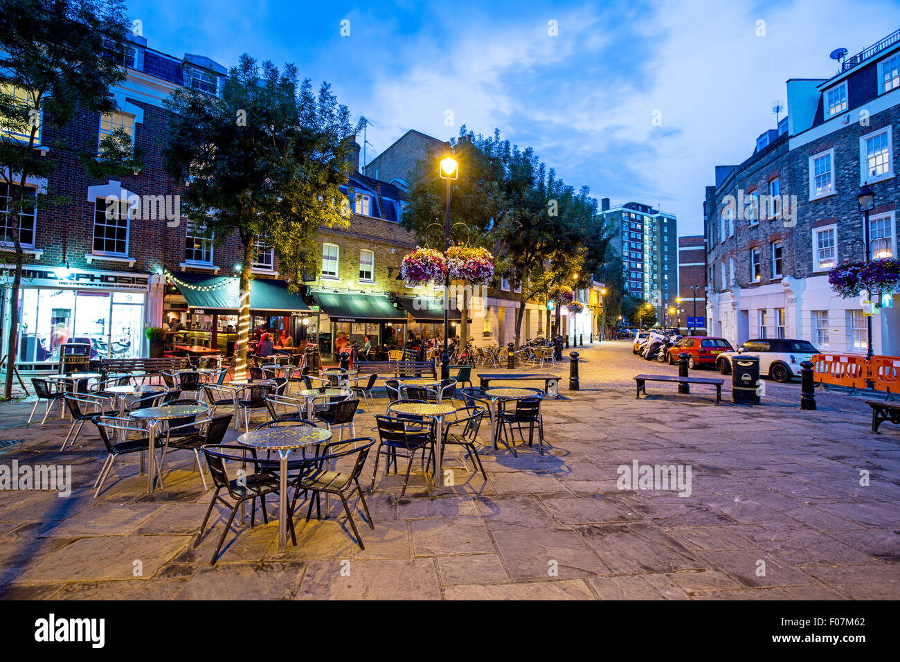 Battersea Square At Night London UK Stock Photo Alamy