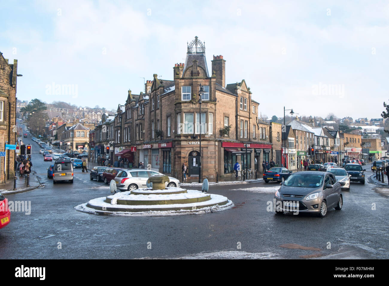 Matlock town centre in winter, Derbyshire,England Stock Photo