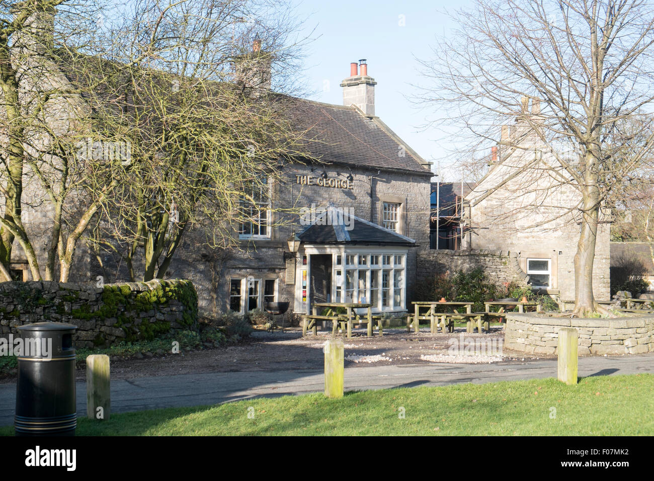 The George pub in the village of Alstonefield,Derbyshire,England Stock Photo