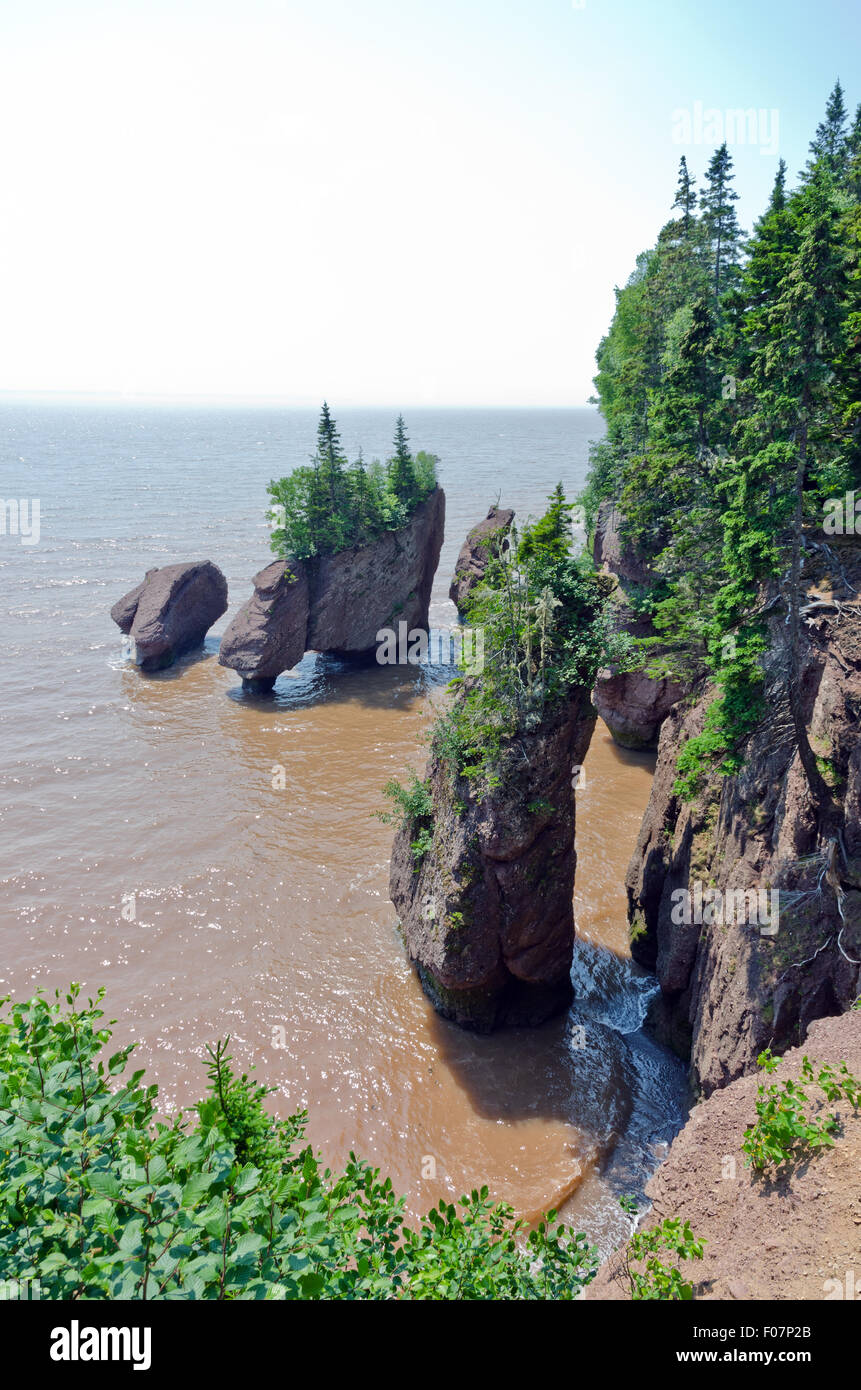 Hopewell Rocks at high tide, New Brunswick, Canada Stock Photo