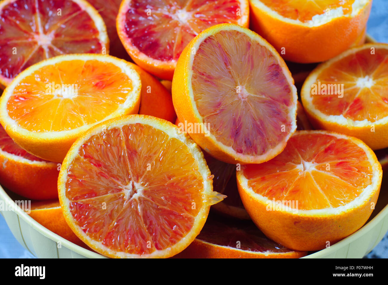 Sicilian oranges Sicilian citrus, white background closeup Stock Photo