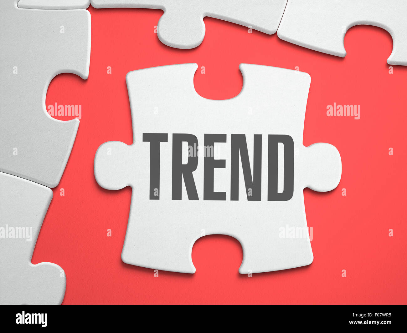 Trend - Puzzle on the Place of Missing Pieces. Stock Photo