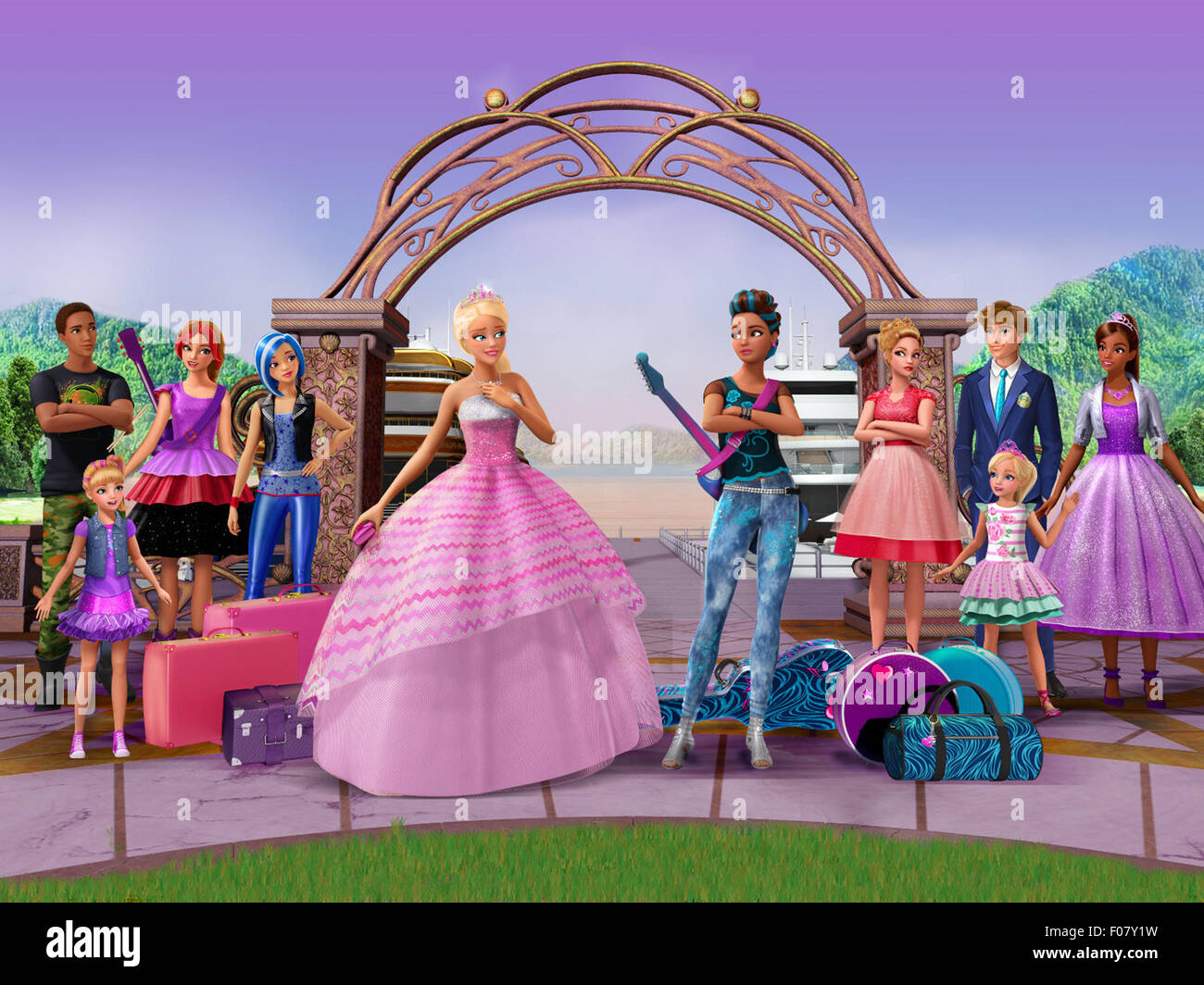 Barbie in Rock 'N Royals is an upcoming movie by Rainmaker Entertainment.  It will be released on September 8, 2015 (US). This photograph is for  editorial use only and is the copyright