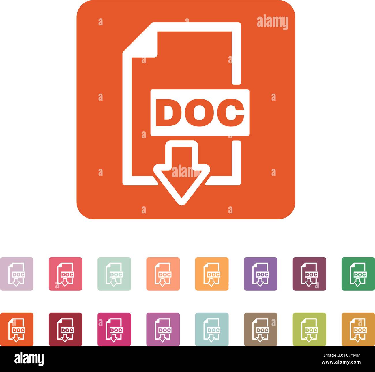 The DOC icon. Text file format symbol. Flat Stock Vector Image & Art ...