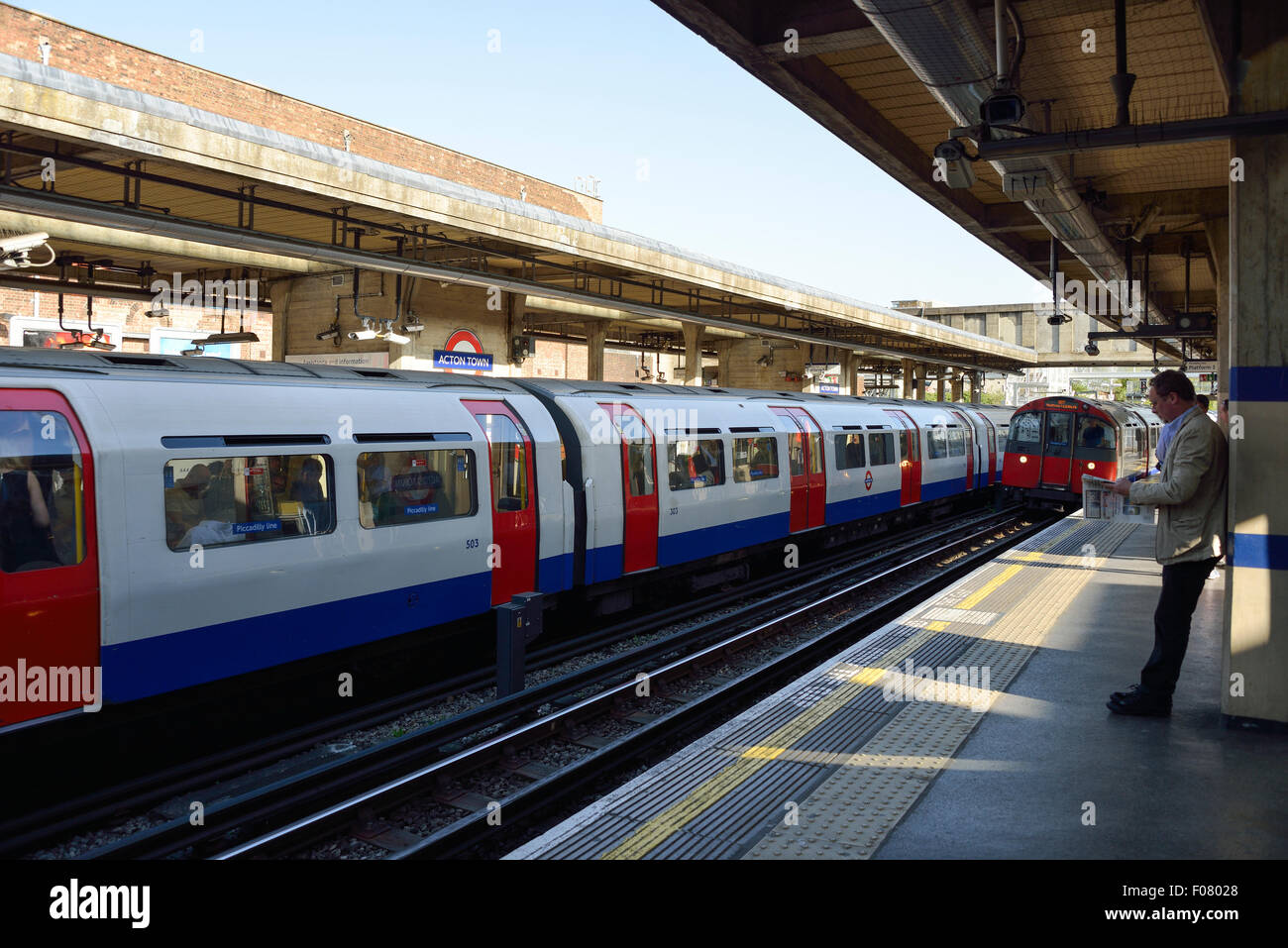 Platform at Acton Town Underground Station, Acton, London Borough of ...