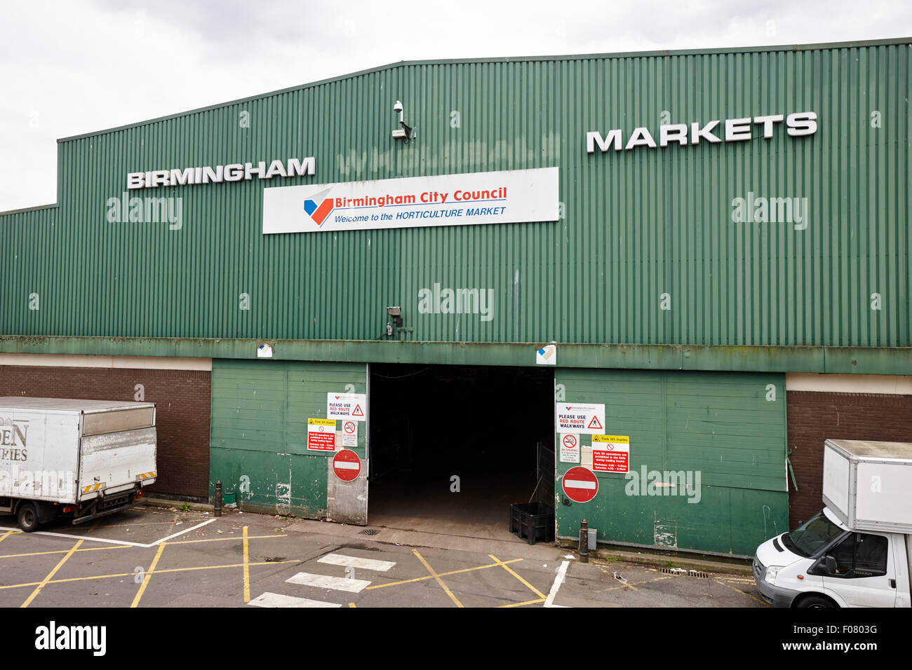Birmingham wholesale markets precinct with horticulture market building UK Stock Photo