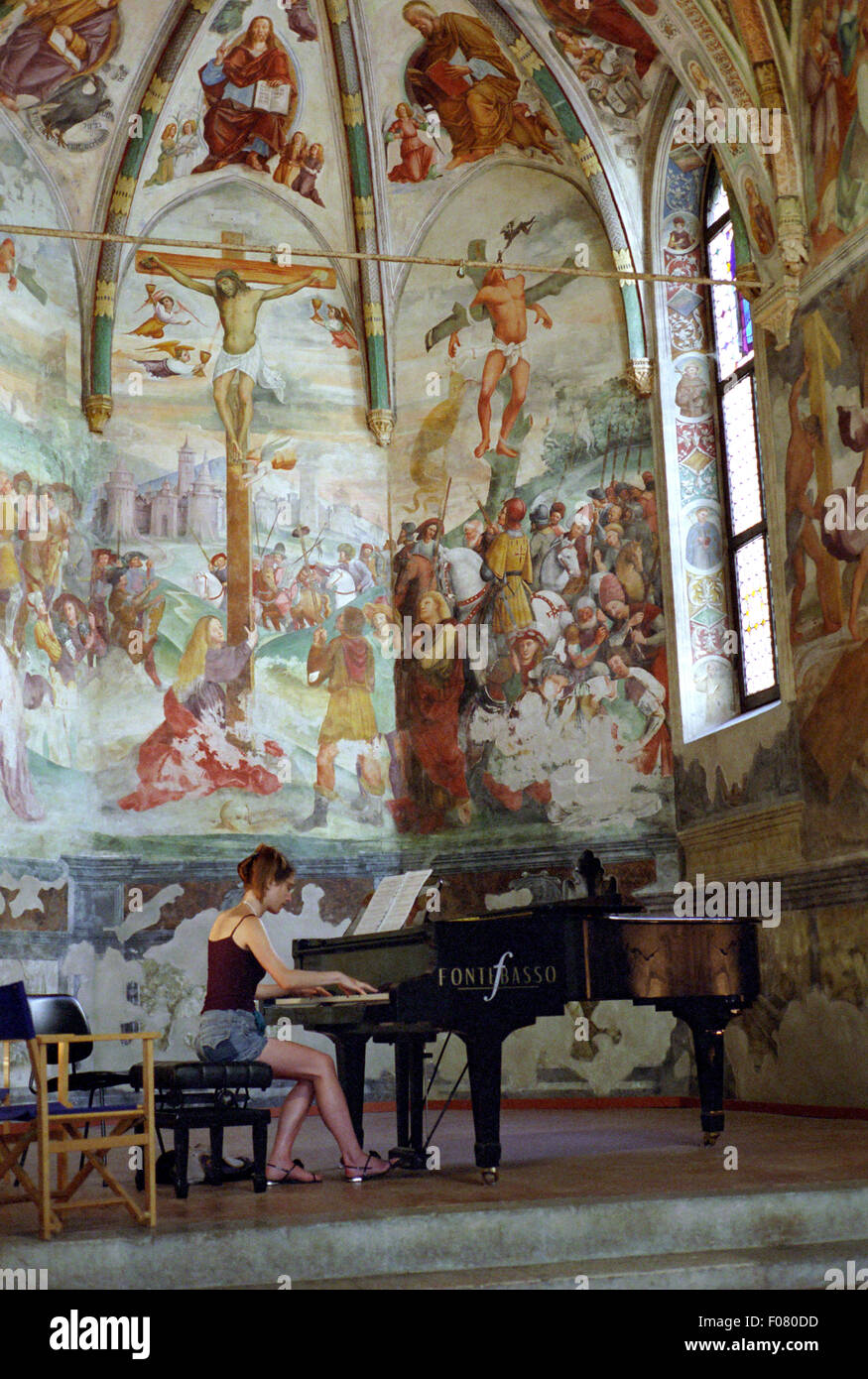 Italy, Friuli-Venezia Giulia, San Daniele del Friuli, Sant Antonio Abate Church, Fresco Stock Photo