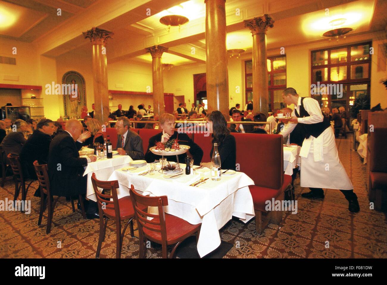 People dining at Borchardt Restaurant in Berlin, Germany Stock Photo