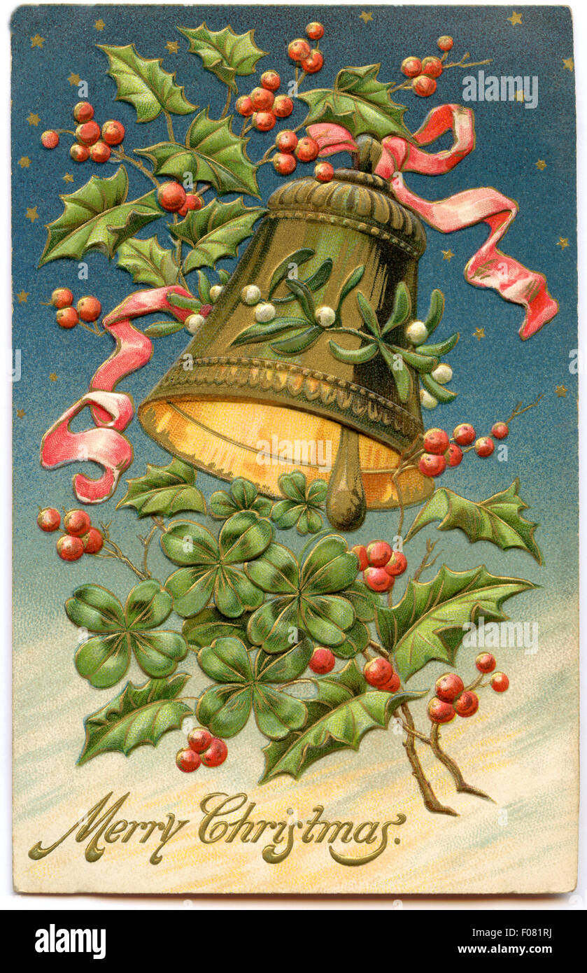 Vintage postcard - Christmas Stock Photo
