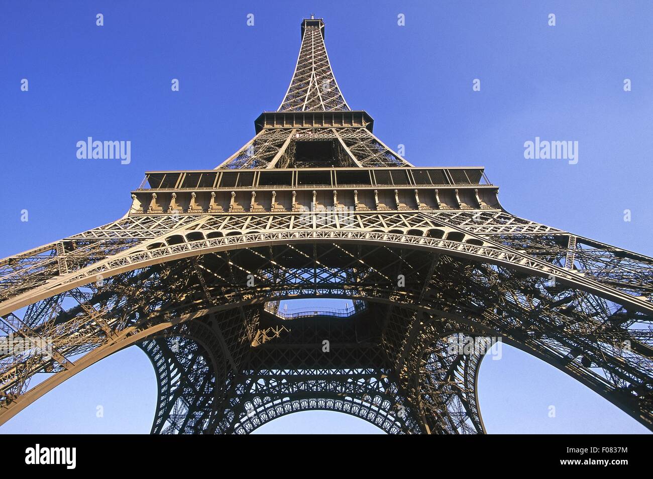 Elevated view of Eiffel tower with sky, Paris, France Stock Photo