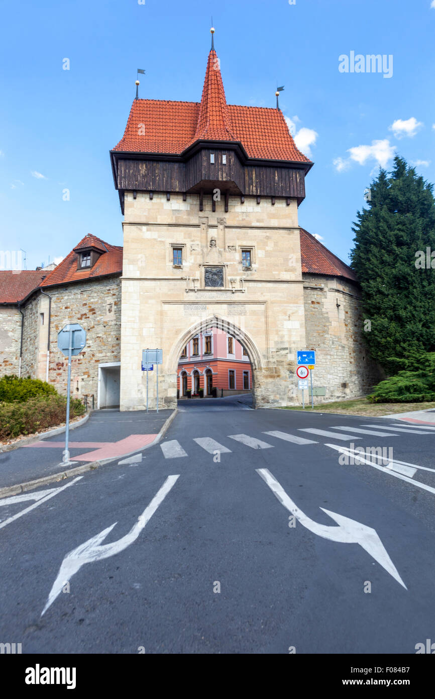 Fortification, Old town, Zatec gate, Louny, Northern Bohemia, Czech Republic Stock Photo