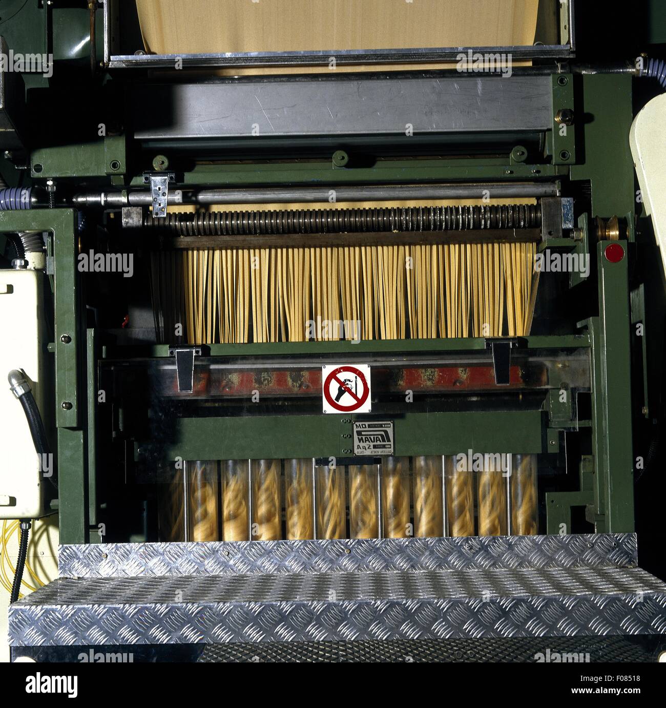 Fully automatic machine for drying spaghetti, Italy Stock Photo