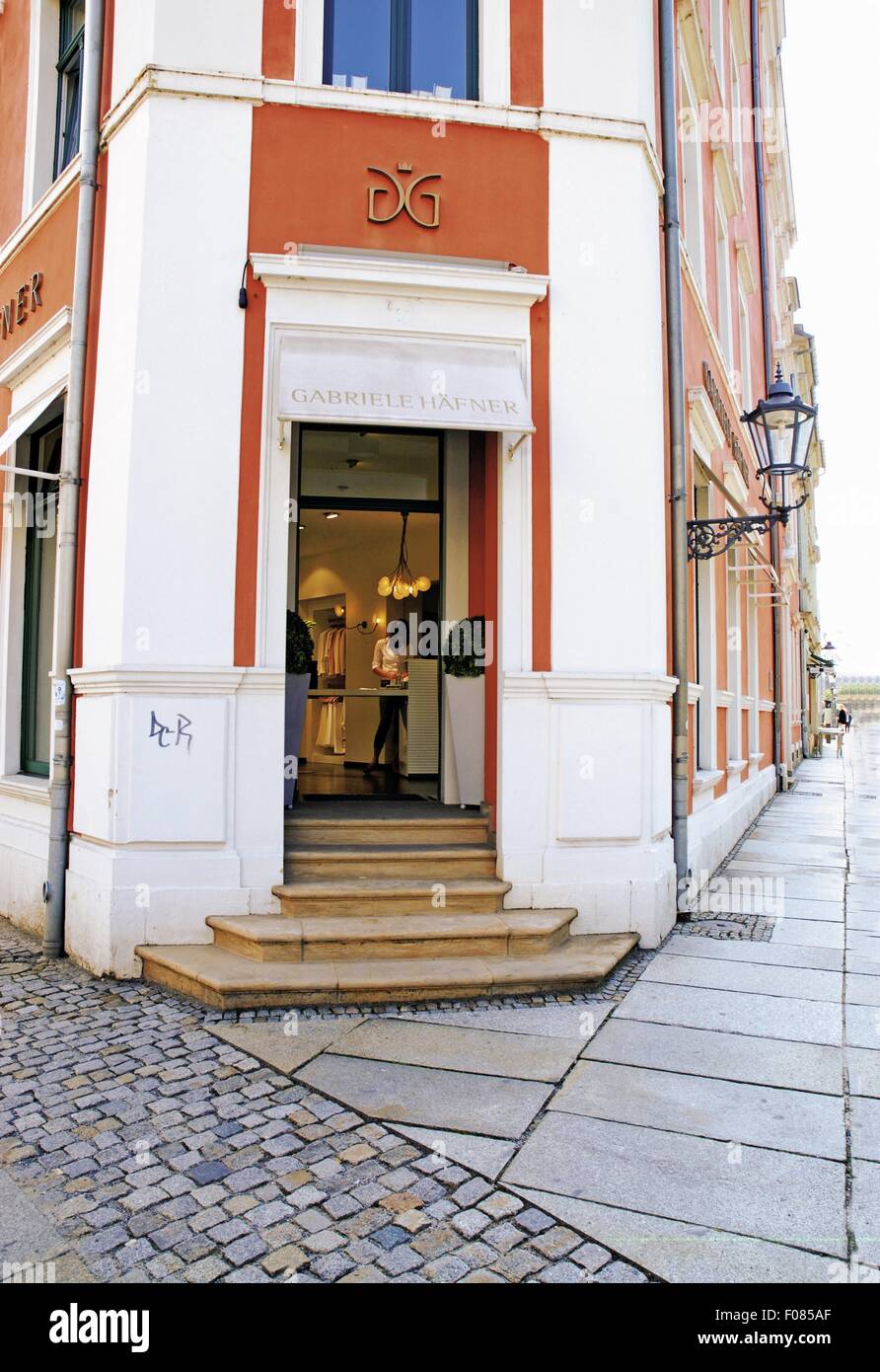 Entrance of Gabriele Hafner boutique in Dresden, Germany Stock Photo