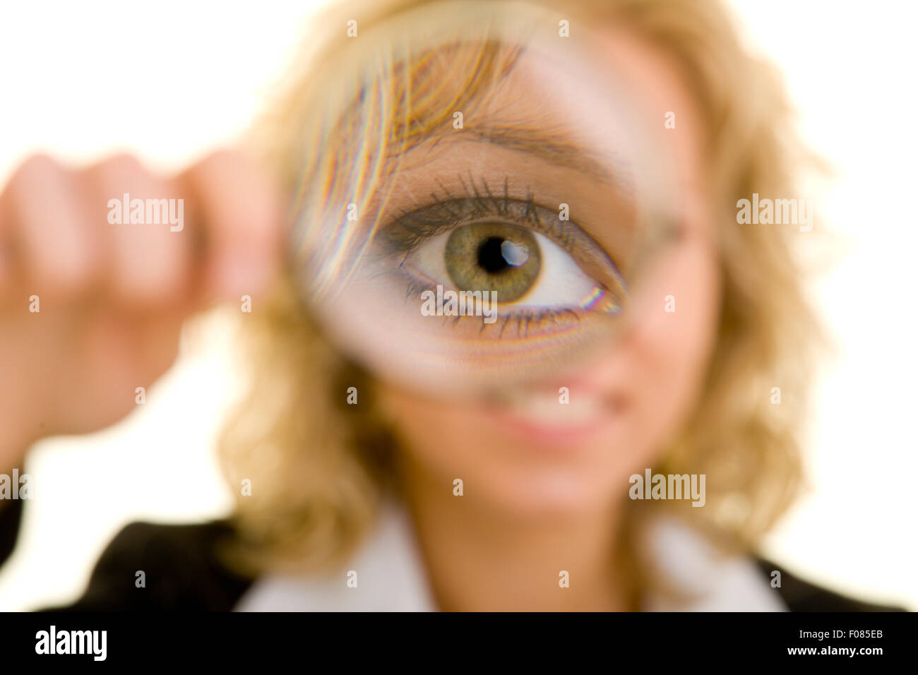 Eye behind magnifying glass hi-res stock photography and images - Alamy