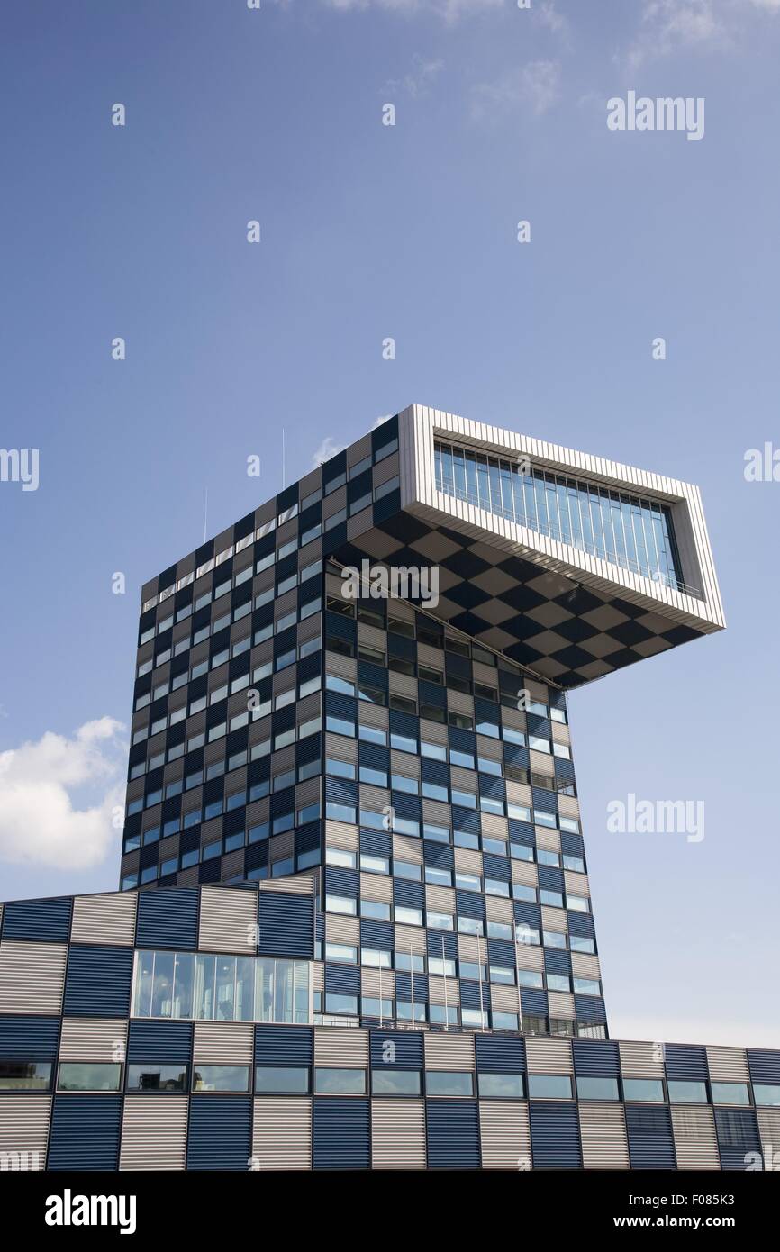View of University building in blue and white top with projection Stock ...