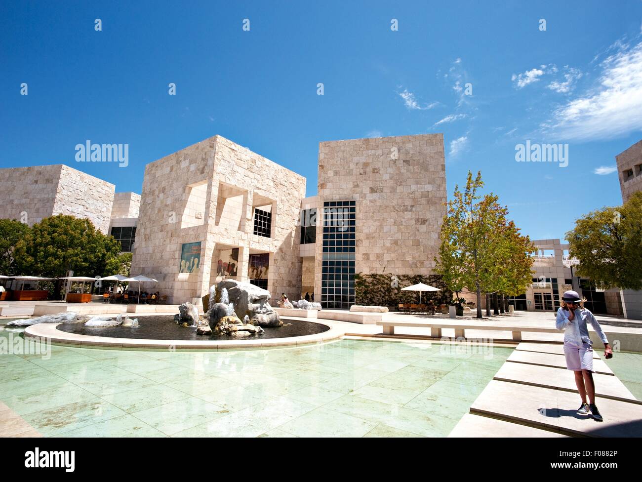 Exterior of J. Paul Getty Museum building, California, USA Stock Photo