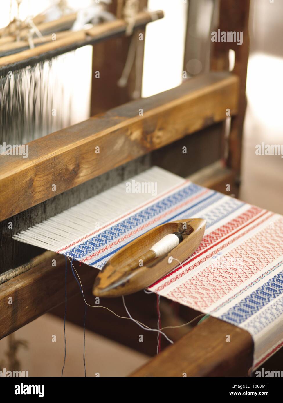 Close-up of Jacquard loom, Italy Stock Photo