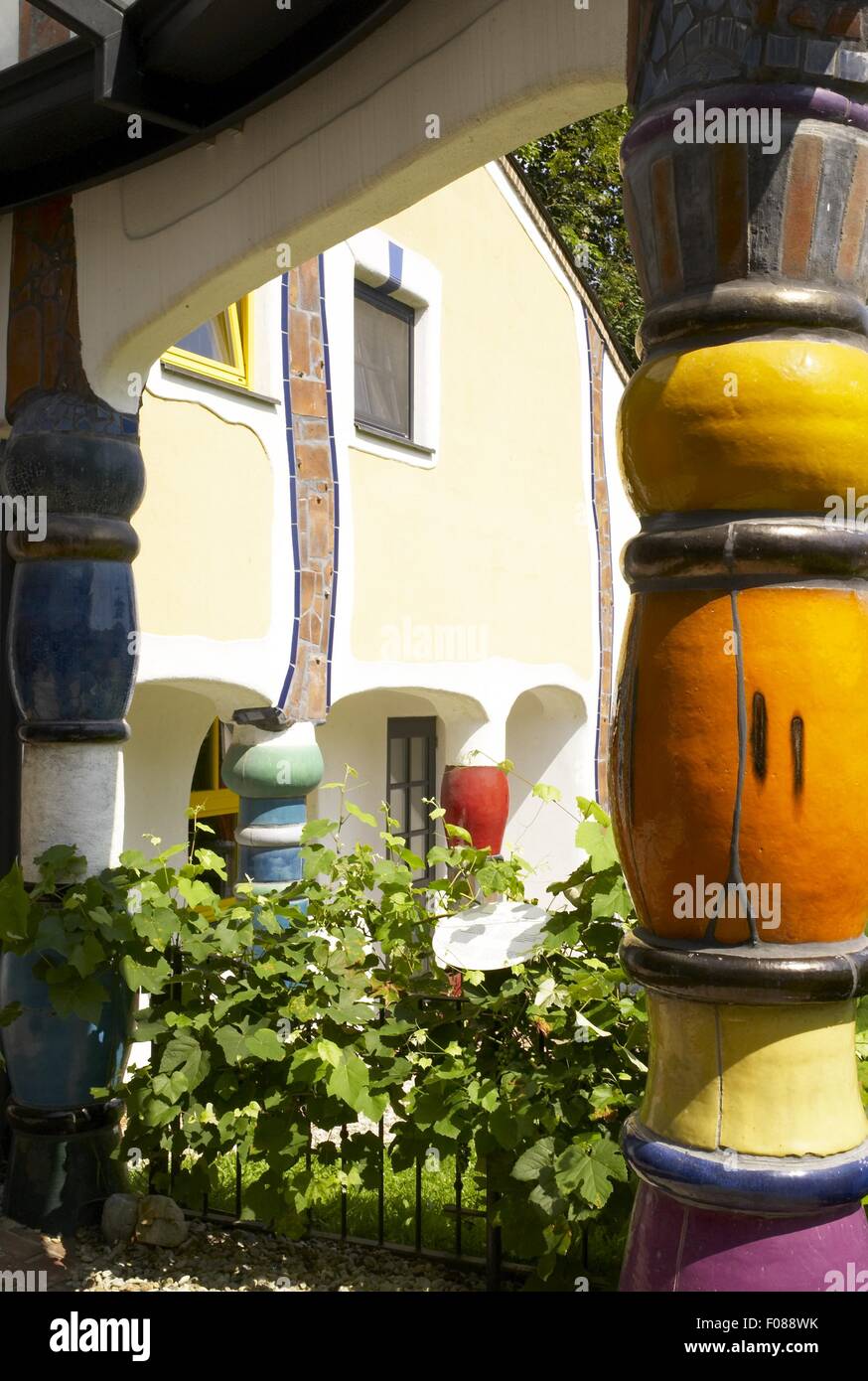 View of pillars in Hotel Rogner Bad Blumau at Styria, Austria Stock Photo
