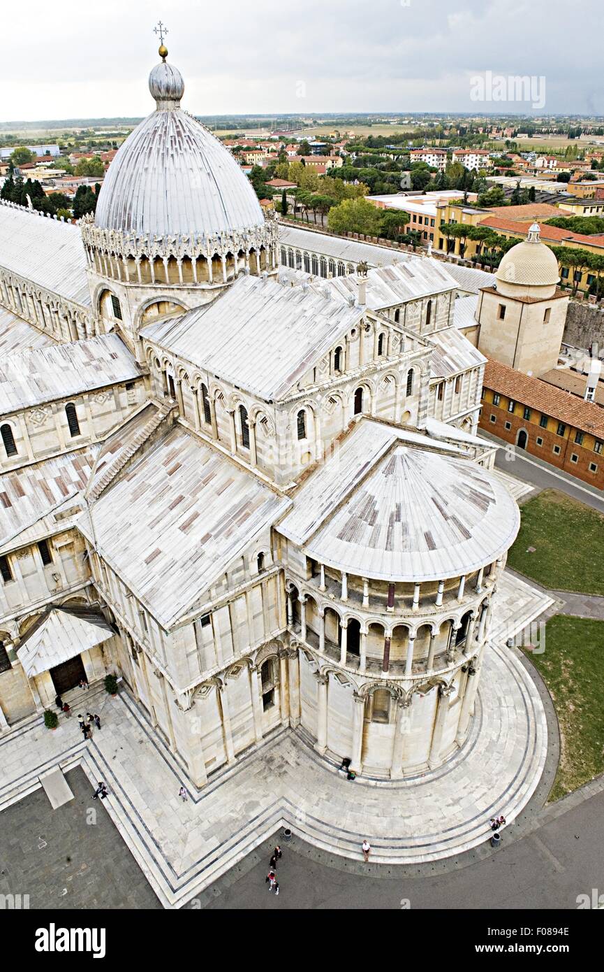 Elevated view of the Cathedral of Pisa, Tuscany, Italy Stock Photo