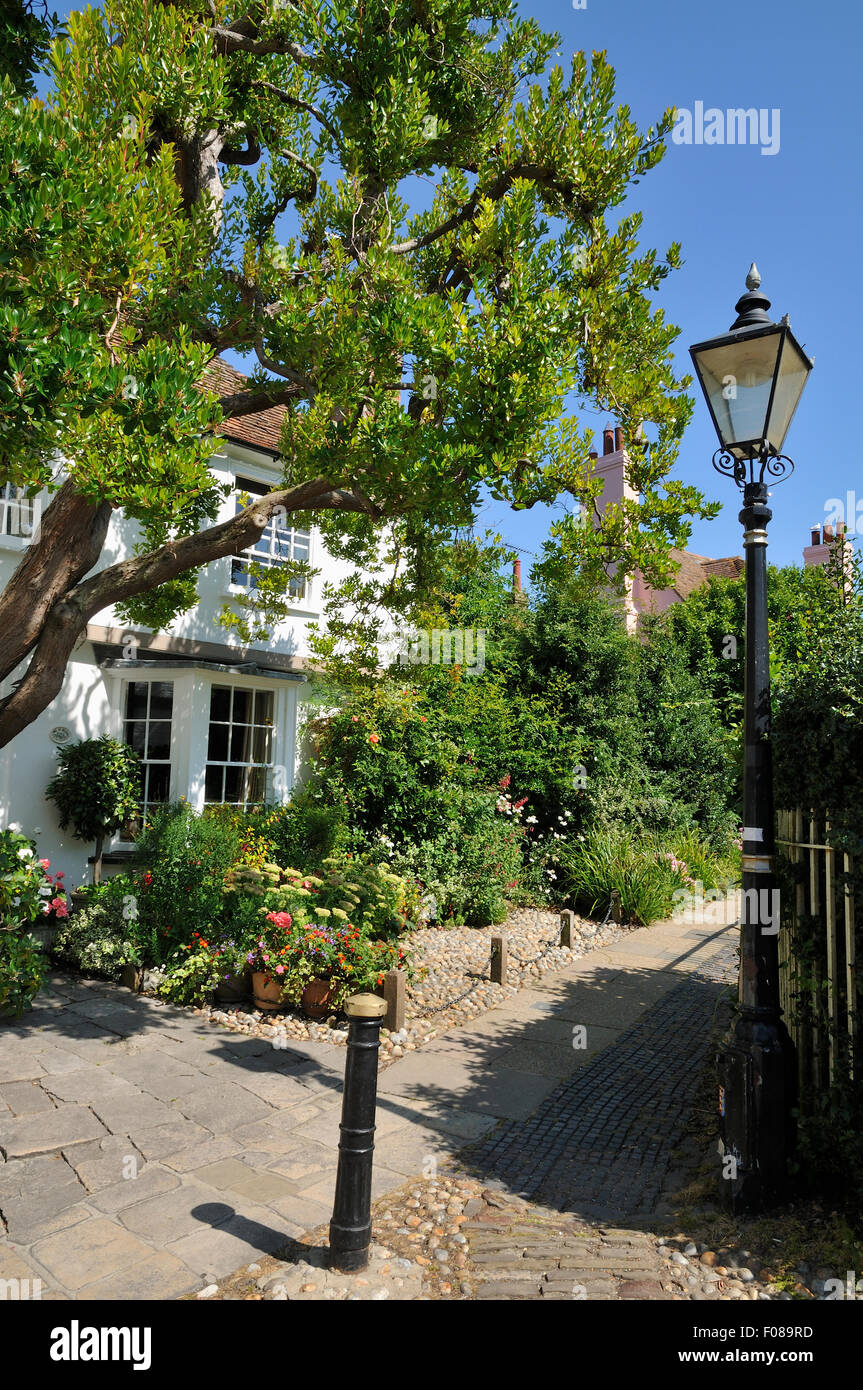 Houses and cobbles in Church Square, Rye, East Sussex, UK Stock Photo