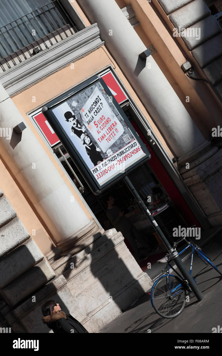 Charlie Chaplin poster. Street life. Rome, Italy Stock Photo - Alamy