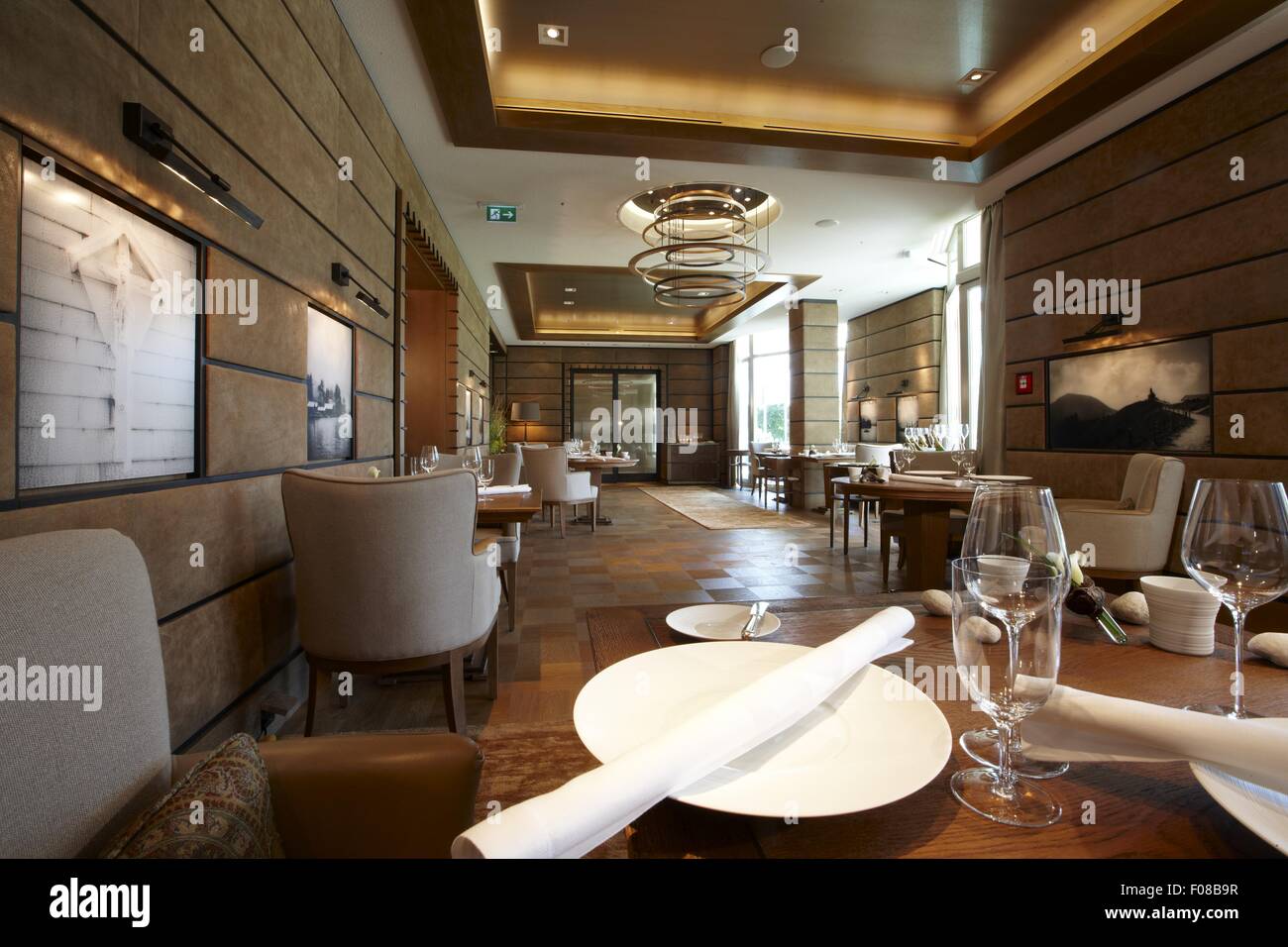 Interior of room in Gourmet Restaurant Stock Photo - Alamy