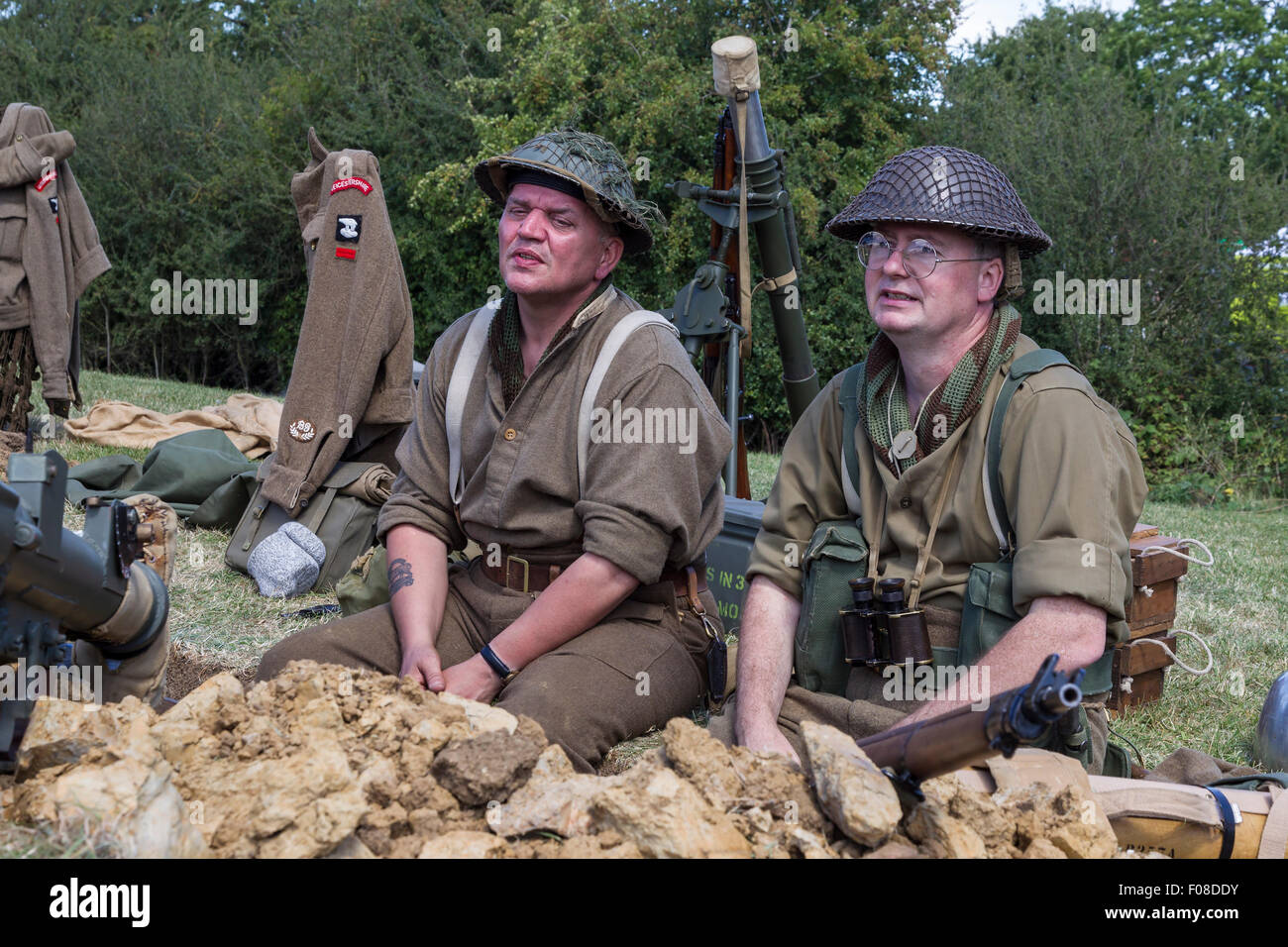 The Tommy Atkins Society. A Midland based living history group, dedicated to portraying the infantryment of the Leicestershire R Stock Photo
