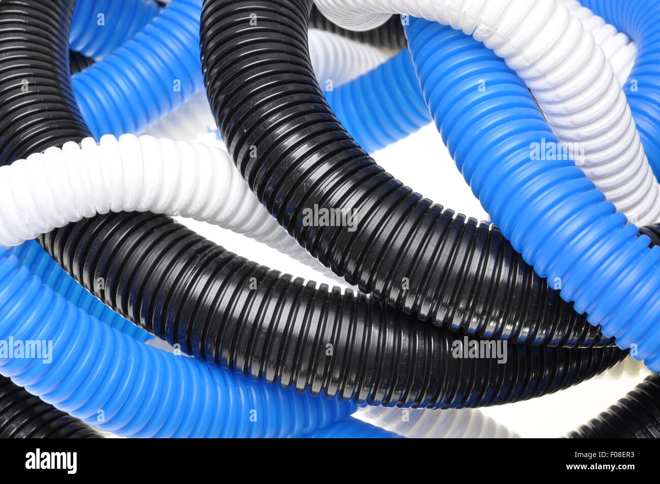 Plastic corrugated pipes Stock Photo Alamy