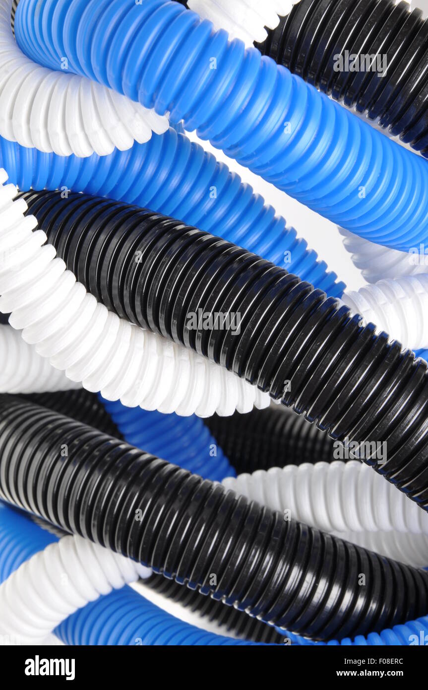 Plastic corrugated pipes Stock Photo Alamy