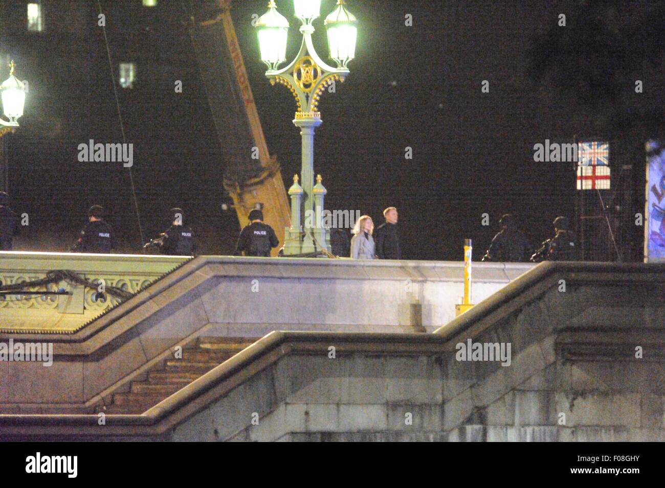 Filming scenes for James Bond movie 'Spectre' taking place on location