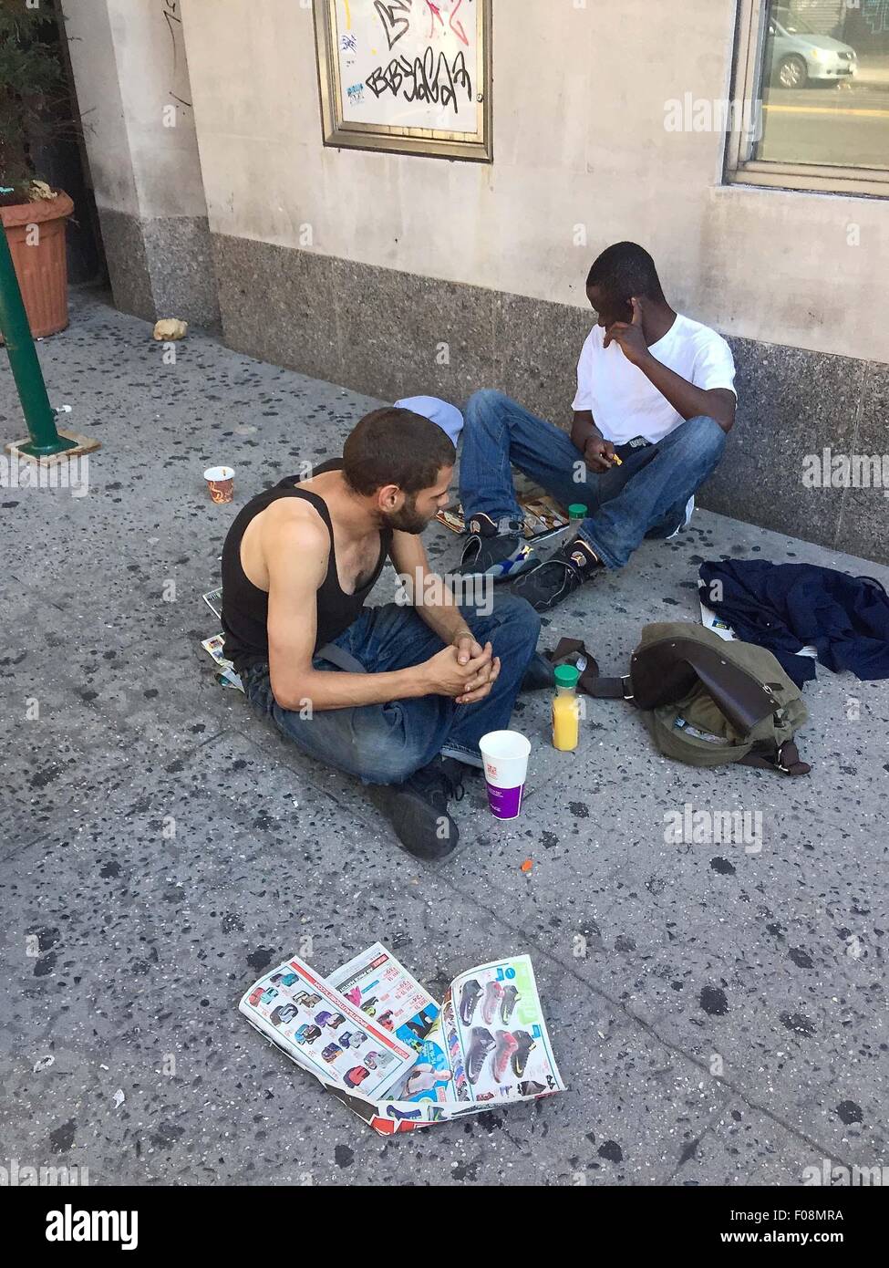 April 28, 2015 - New York, New York, U.S. - Homeless and panhandlers in ...