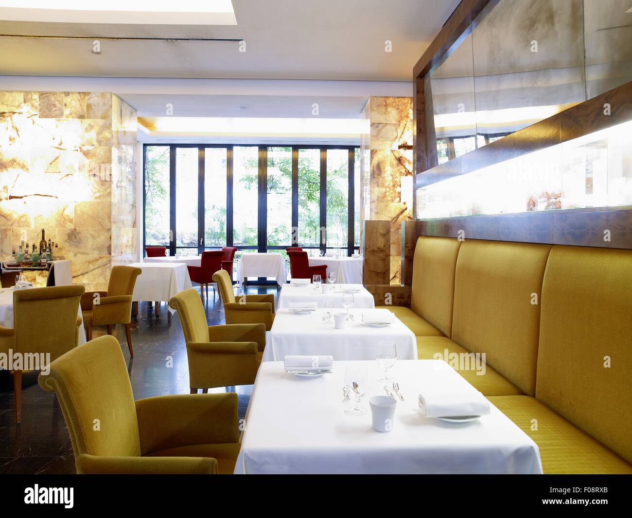 Interior of Michael Hoffmann's Restaurant Margaux in Berlin, Germany Stock Photo