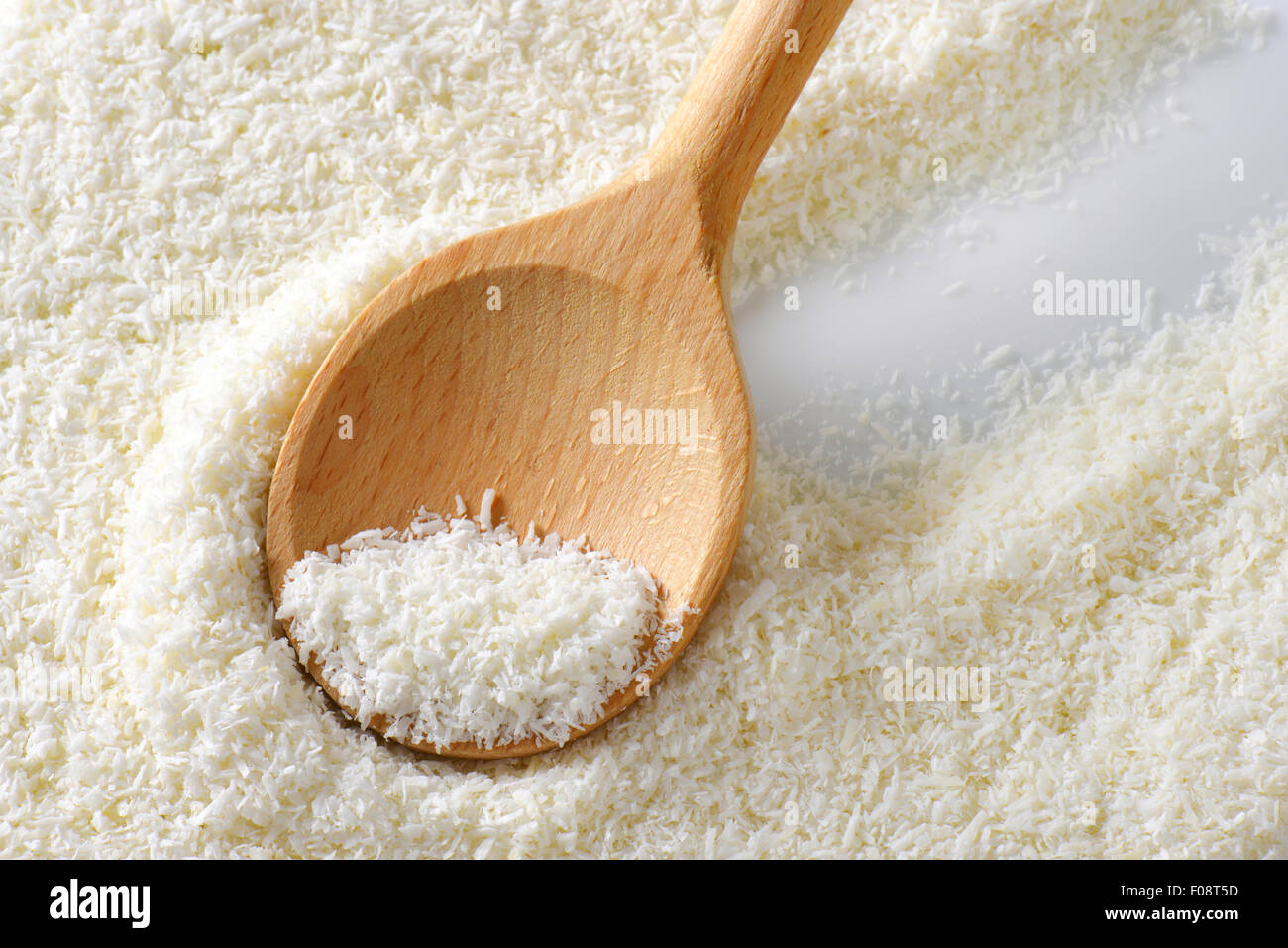 Dried grated unsweetened coconut meat Stock Photo Alamy