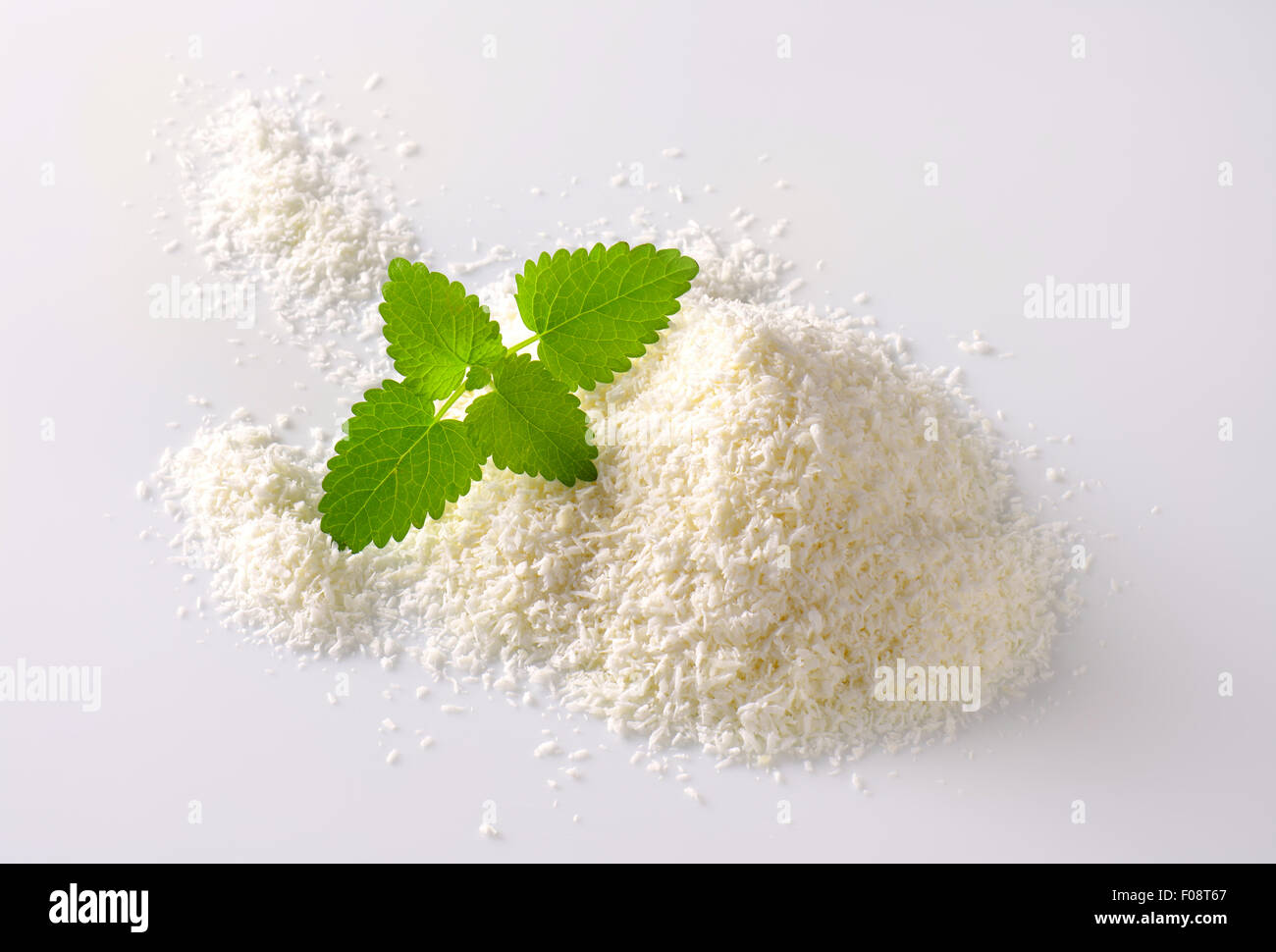 Dried grated unsweetened coconut meat Stock Photo Alamy